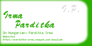 irma parditka business card